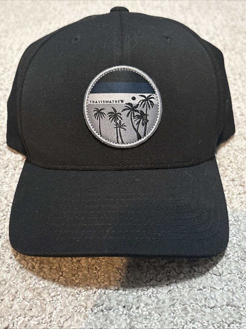 Travis Mathew Extra Salsa 110 Flex Fit snapback hat featuring palm tree patch